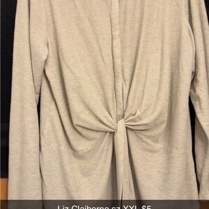 Liz Claiborne Cream Long Sleeve Top with Knot